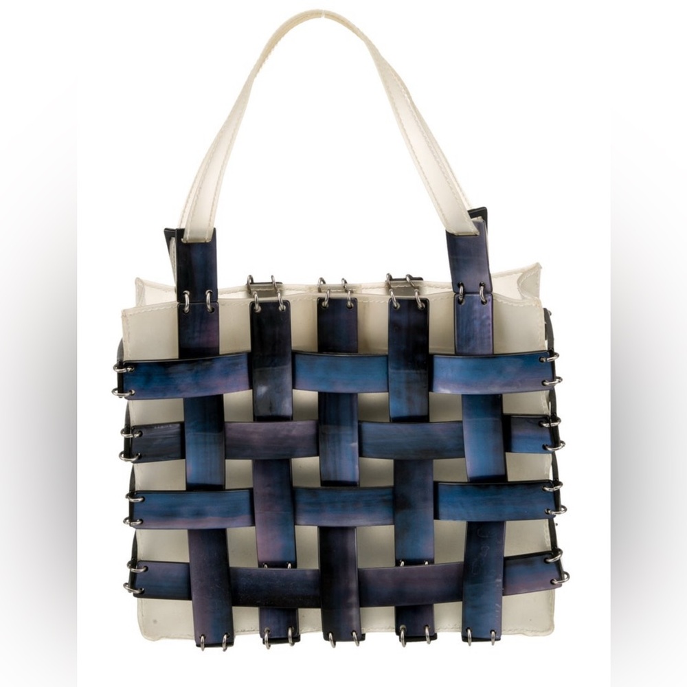 RARE Bottega Veneta vintage mother of pearl intrecciato tote
